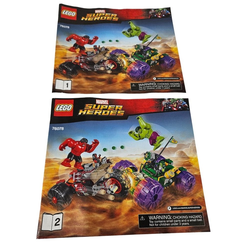 Lego Hulk Red Avengers 76078 1 & 2 Manual Instruction Book ONLY No Brick Fig